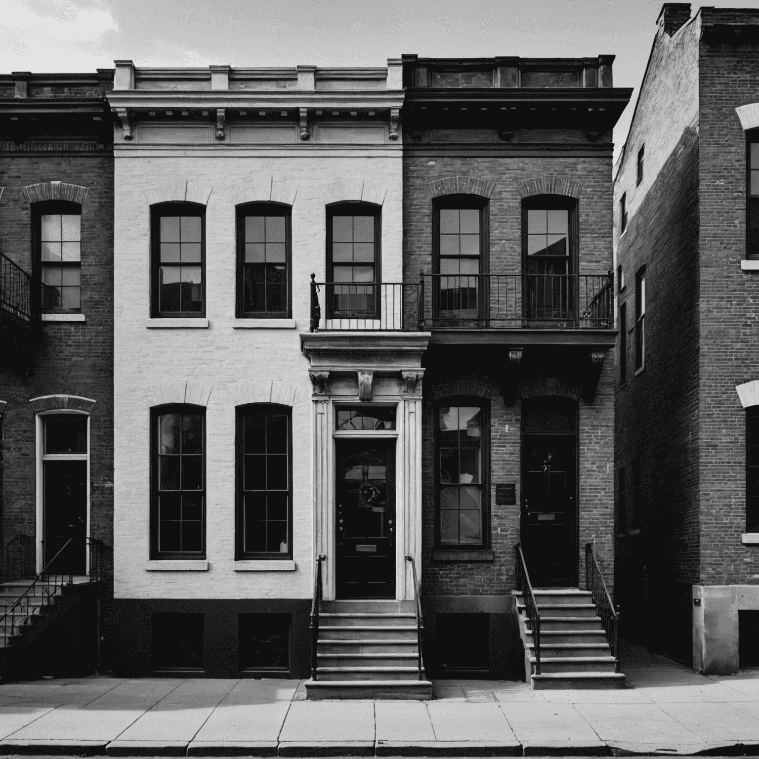 An artistic, black and white architectural photo edited with Williamsburg Photo Editor to increase contrast and sharpness.